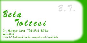 bela toltesi business card